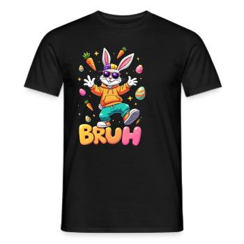 Bruh Cool Easter Bunny Boys Girls Easter - Men's T-Shirt - black - Front - AI Model Male 178 light (178cm)