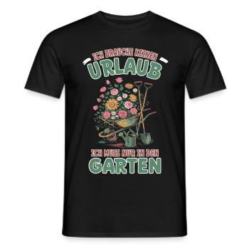 Urlaub im Kleingarten - Garten und Gärtner Sprüche - Männer T-Shirt - Schwarz - Vorne - AI Model Male 178 light (178cm)