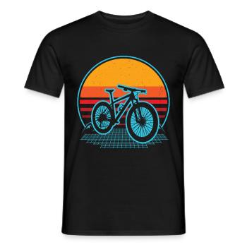Retro Mountain Bike Vintage Mountain Biking - Men's T-Shirt - black - Front - AI Model Male 178 light (178cm)