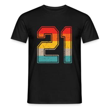 21 Years Retro Jersey Number 21 T-shirt Number 21 - Men's T-Shirt - black - Front - AI Model Male 178 light (178cm)