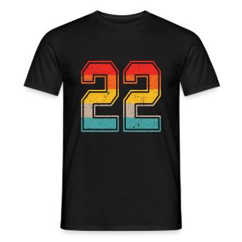 22 Years Retro Jersey Number 22 T-shirt Number 22 - Men's T-Shirt - black - Front - AI Model Male 178 light (178cm)