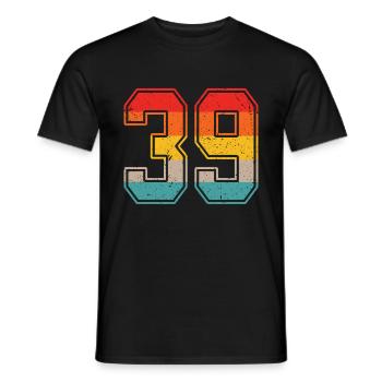 39 Years Retro Jersey Number 39 T-shirt Number 39 - Men's T-Shirt - black - Front - AI Model Male 178 light (178cm)