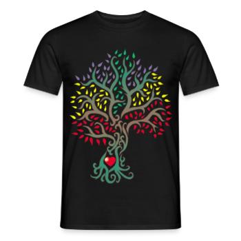 Tree of life in the heart of nature - Men's T-Shirt - black - Front - AI Model Male 178 light (178cm)