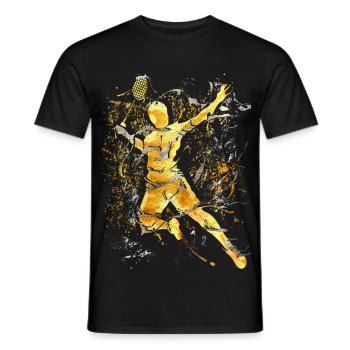 Badminton - Smash - Badminton - Men's T-Shirt - black - Front - AI Model Male 178 light (178cm)