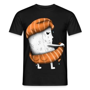 Serviette à sushi - T-shirt homme - noir - Devant - AI Model Male 178 light (178cm)
