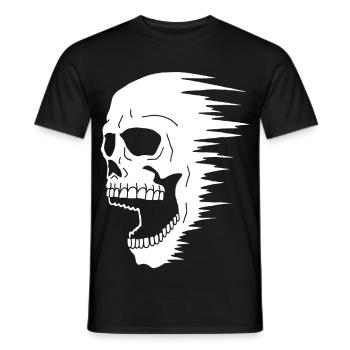 White skull and speed - Men's T-Shirt - black - Front - AI Model Male 178 light (178cm)