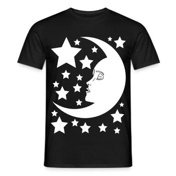 La lune au féminin - T-shirt homme - noir - Devant - AI Model Male 178 light (178cm)