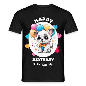 Bon anniversaire - T-shirt homme - noir - Devant - AI Model Male 178 light (178cm)