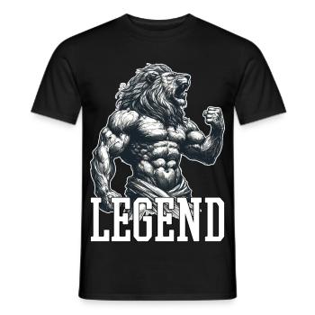 Légende Lion Motivation Combattant Cadeau - T-shirt homme - noir - Devant - AI Model Male 178 light (178cm)