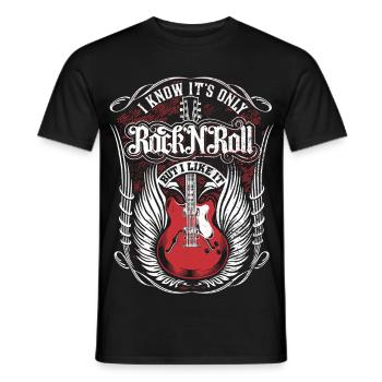 Inspirierende Geburtstags-Rockgitarre - Männer T-Shirt - Schwarz - Vorne - AI Model Male 178 light (178cm)