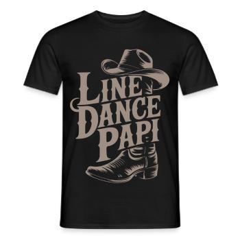 Cowboy Country Line Dance Opa - Männer T-Shirt - Schwarz - Vorne - AI Model Male 178 light (178cm)