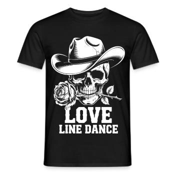 Line Dance Skull Rose - Men's T-Shirt - black - Front - AI Model Male 178 light (178cm)