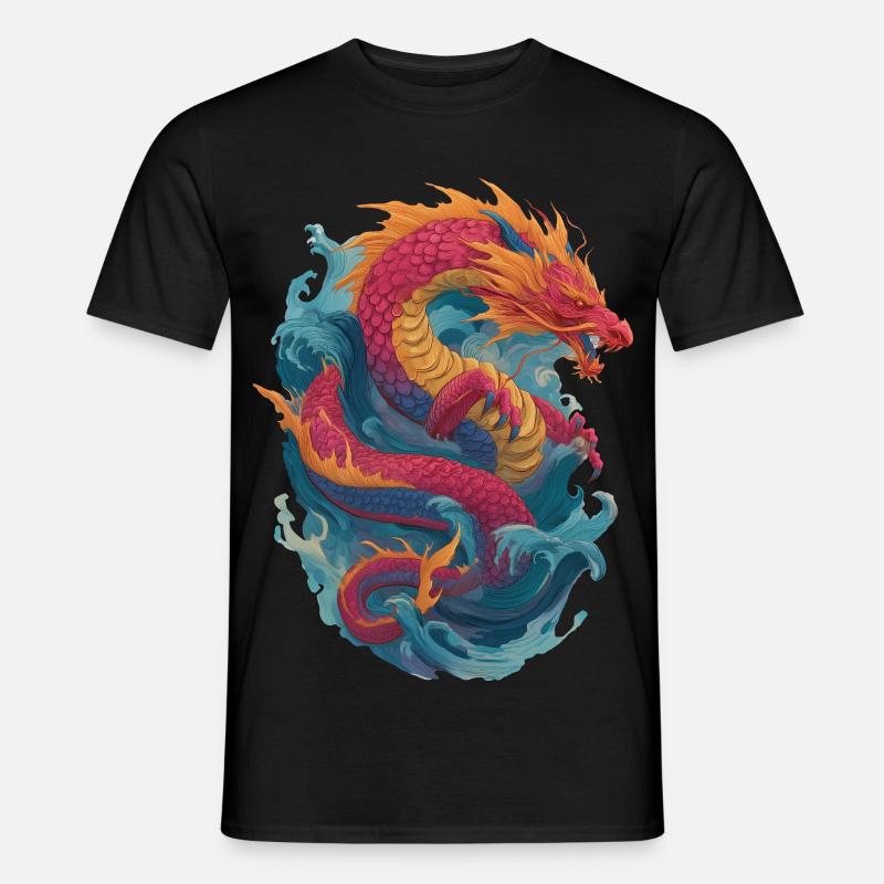 Drache - Männer T-Shirt - Schwarz