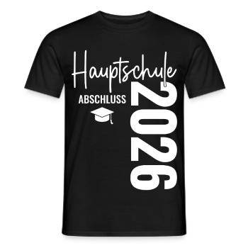Certificat de la Hauptschule - Hauptschulabschluss 2026 - T-shirt homme - noir - Devant - AI Model Male 178 light (178cm)
