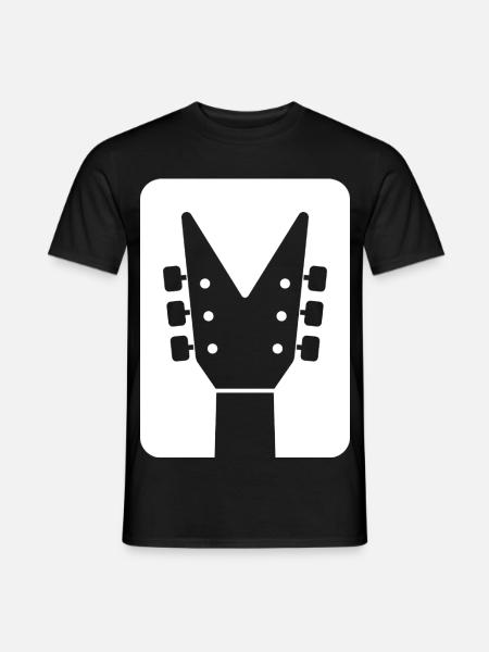Guitar Headstock Silhouette - Men's T-Shirt - black