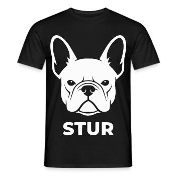Bulldoge Kopf Silhouette STUR - Männer T-Shirt - Schwarz - Vorne - AI Model Male 178 light (178cm)