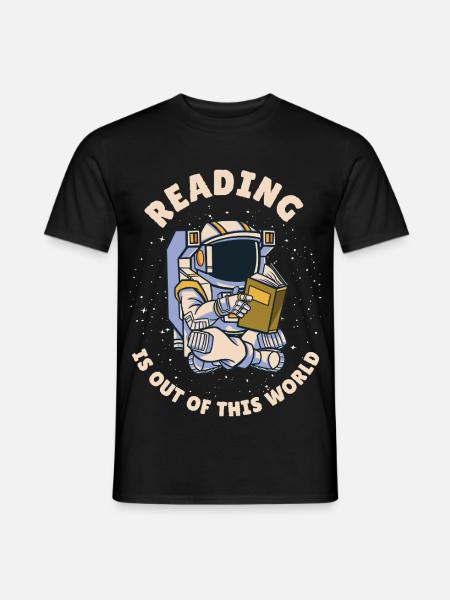 Lesen ist nicht von dieser Welt - Männer T-Shirt - Schwarz