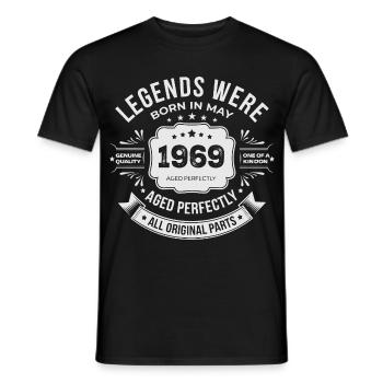 May 1969 Gift 57 Birthday May 1969 - Men's T-Shirt - black - Front - AI Model Male 178 light (178cm)