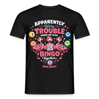 Bingo Flamingos : Drôle de design féminin - T-shirt homme - noir - Devant - AI Model Male 178 light (178cm)