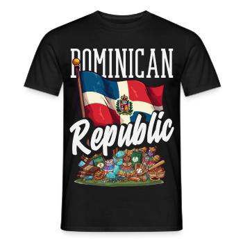 Drapeau de la République dominicaine Dom Rep Pride - T-shirt homme - noir - Devant - AI Model Male 178 light (178cm)