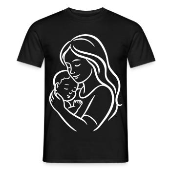 Mère tenant un enfant – Design de maman aimante - T-shirt homme - noir - Devant - AI Model Male 178 light (178cm)