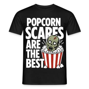 Popcorn Scares Horror Design - Men's T-Shirt - black - Front - AI Model Male 178 light (178cm)