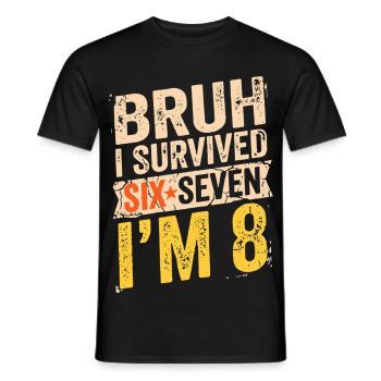 Birthday 8 Year Old Toddler Boy Funny Gift - Men's T-Shirt - black - Front - AI Model Male 178 light (178cm)