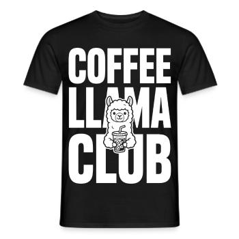 Coffee Llama Club – Eiskaffee - Männer T-Shirt - Schwarz - Vorne - AI Model Male 178 light (178cm)