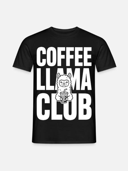 Coffee Llama Club – Eiskaffee - Männer T-Shirt - Schwarz