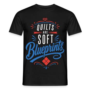Quilten – Quilts Are Soft Blueprints - Männer T-Shirt - Schwarz - Vorne - AI Model Male 178 light (178cm)