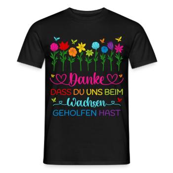 Kindergarten Danke Blumen Wachsen Abschied Kita - Männer T-Shirt - Schwarz - Vorne - AI Model Male 178 light (178cm)