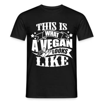 This Is What A Vegan Looks Like - Men's T-Shirt - black - Front - AI Model Male 178 light (178cm)