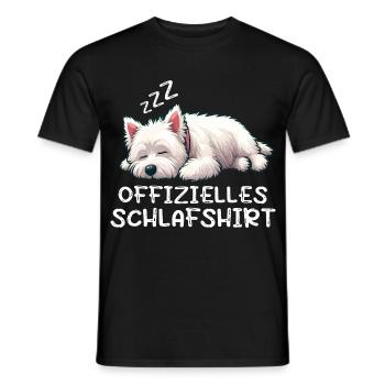 Offizielles Schlafshirt West highland terrier hund - Männer T-Shirt - Schwarz - Vorne - AI Model Male 178 light (178cm)