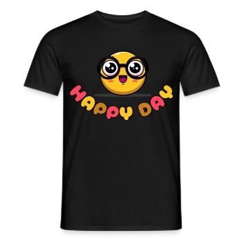 Happy Day - Happy Glasses Grin - Men's T-Shirt - black - Front - AI Model Male 178 light (178cm)