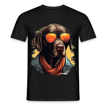 Urban Retriever: Streetwise Labrador Vibes - Men's T-Shirt - black - Front - AI Model Male 178 light (178cm)