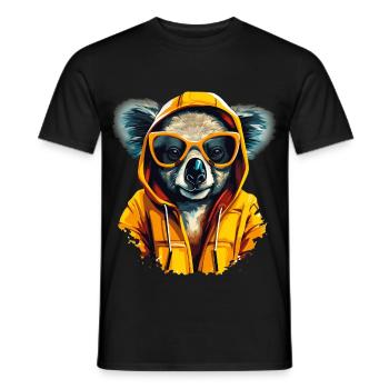 Ours koala de style urbain | Amoureux des koalas - T-shirt homme - noir - Devant - AI Model Male 178 light (178cm)