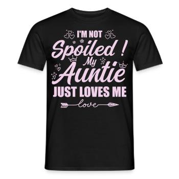 Im Not Spoiled My Auntie Just Loves Me a Team Kids - Men's T-Shirt - black - Front - AI Model Male 178 light (178cm)