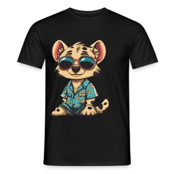 Hyena Funny Summer - Men's T-Shirt - black - Front - AI Model Male 178 light (178cm)