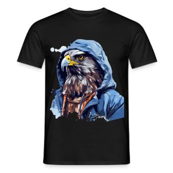 Street style hawk | Hawk lovers - Men's T-Shirt - black - Front - AI Model Male 178 light (178cm)