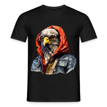 Street style hawk | Hawk lovers - Men's T-Shirt - black - Front - AI Model Male 178 light (178cm)