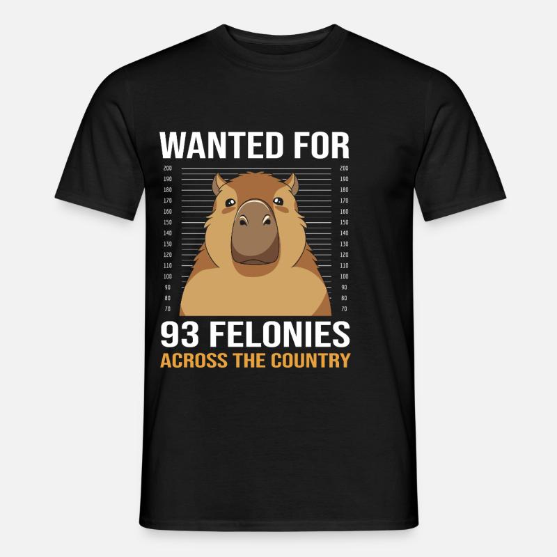 Capybara Capibara - Männer T-Shirt - Schwarz