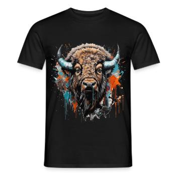 Roi de la prairie - Street Art - T-shirt homme - noir - Devant - AI Model Male 178 light (178cm)