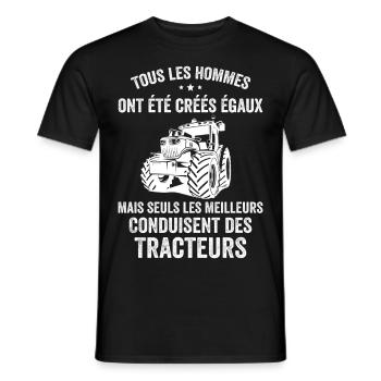 The best drive tractors - Men's T-Shirt - black - Front - AI Model Male 178 light (178cm)