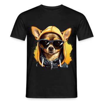 Règle du chihuahua : gouverner le paysage urbain - T-shirt homme - noir - Devant - AI Model Male 178 light (178cm)