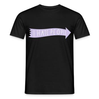 I HATE PEOPLE. - Männer T-Shirt - Schwarz - Vorne - AI Model Male 178 light (178cm)