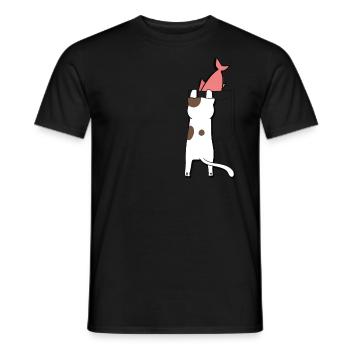 Cat Fish Chest Bag - Men's T-Shirt - black - Front - AI Model Male 178 light (178cm)