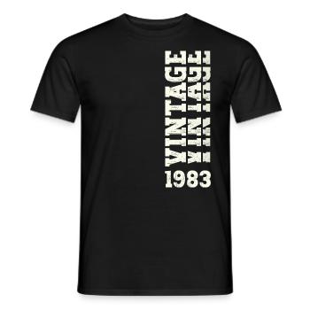 40th Birthday Man Vintage 1983 Vintage - Men's T-Shirt - black - Front - AI Model Male 178 light (178cm)
