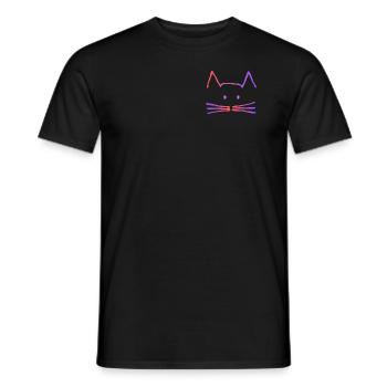 Catlover - Katzenmotiv von Hand gezeichnet - bunt - Männer T-Shirt - Schwarz - Vorne - AI Model Male 178 light (178cm)