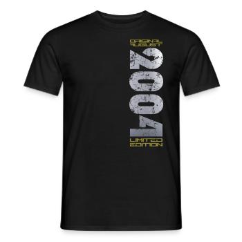 20th Birthday Original August 2004 Vintage 2004 - Men's T-Shirt - black - Front - AI Model Male 178 light (178cm)
