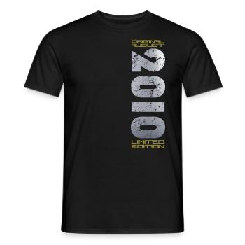 14. Geburtstag Original August 2010 Jahrgang 2010 - Männer T-Shirt - Schwarz - Vorne - AI Model Male 178 light (178cm)